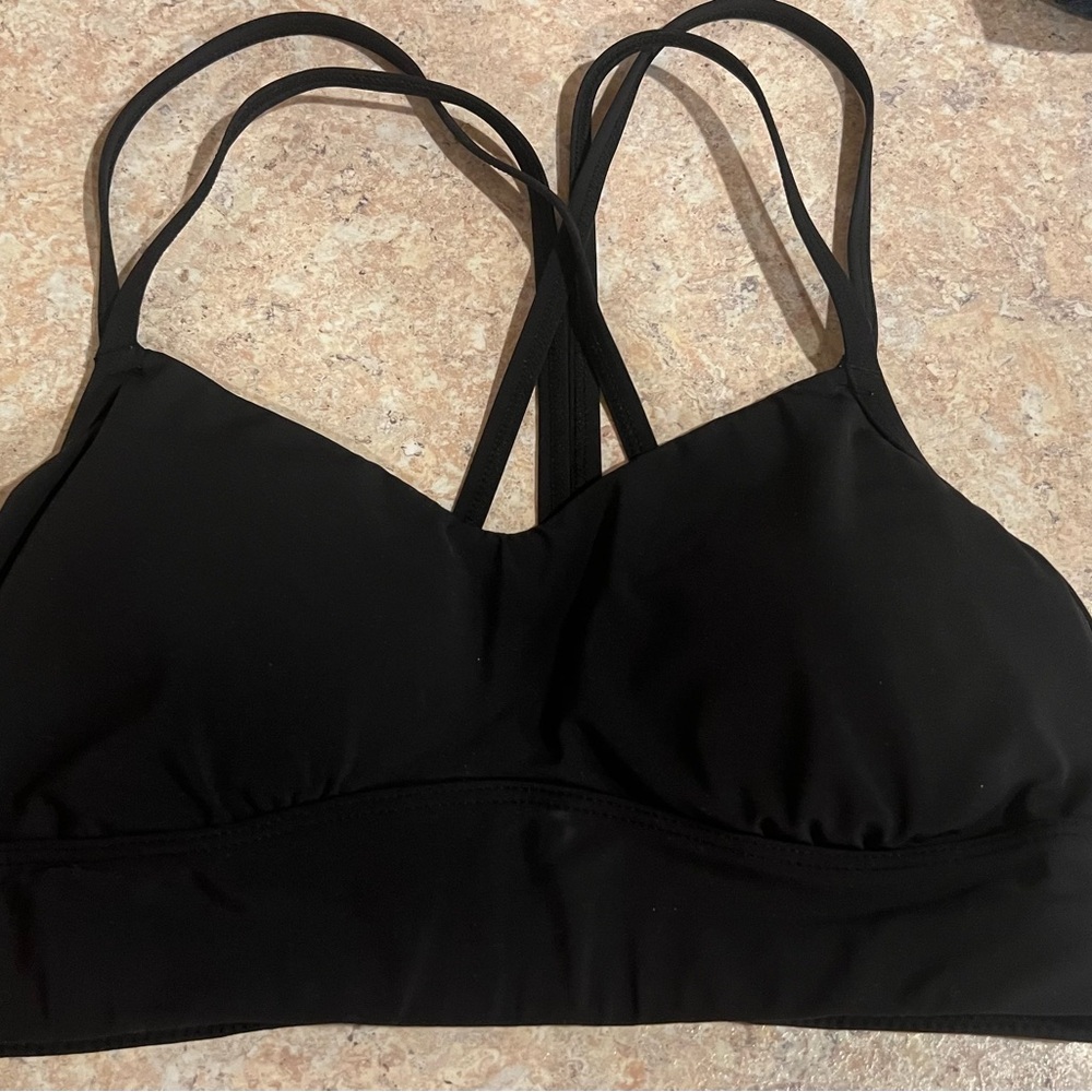 Women's Black Strappy sports bra